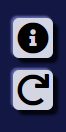 Two white tiles showing and information icon and a restart icon